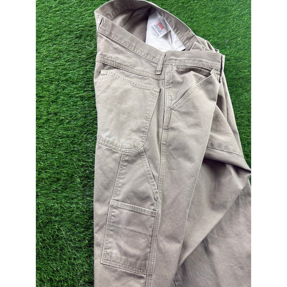 Wrangler Mens 30x32 Khaki Beige Carpenter Pants Relaxed Fit Utility Workwear Y2K - Picture 6 of 15